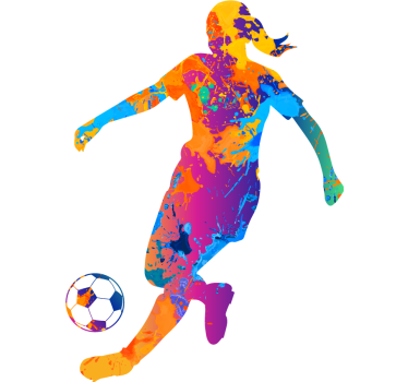 Colorful player football sticker - TenStickers