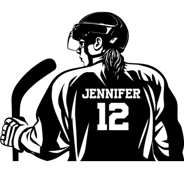 Girl hockey player wall sticker - TenStickers