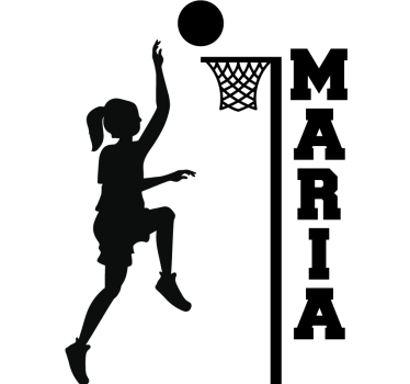 Customizable girl basketball sticker - TenStickers