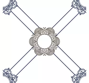 Decorative flowery border sticker - TenStickers