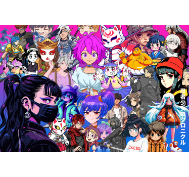 Anime characters laptop skin - TenStickers