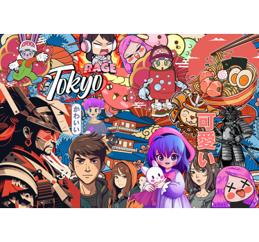 Anime sticker bomb laptop sticker - TenStickers