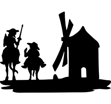 Quijote y Sancho Panza car sticker - TenStickers