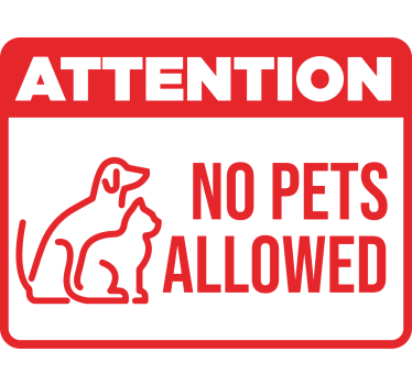 "No pet allowed sign" shop window sticker - TenStickers