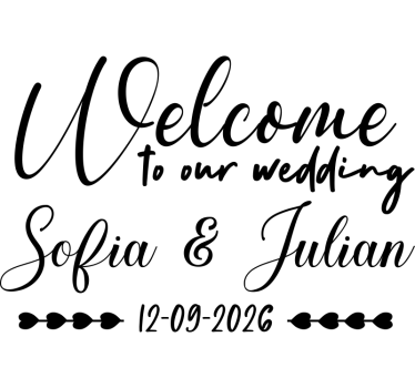 Custom wooden plank wedding sticker - TenStickers