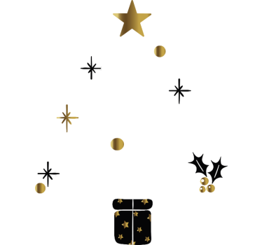 Christmas tree in different languages shop window sticker - TenStickers