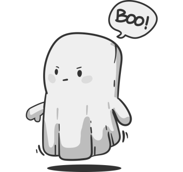 Pessimistic ghost Laptop sticker - TenStickers