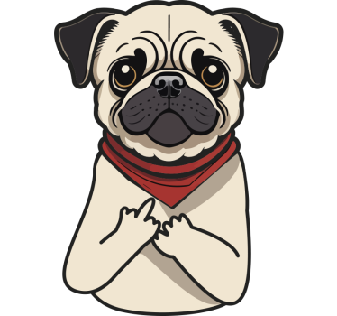 Funny English bulldog Laptop sticker - TenStickers