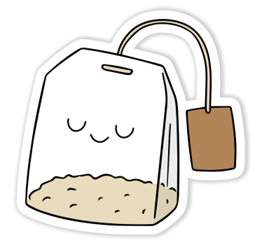 Happy tea bag Laptop sticker - TenStickers