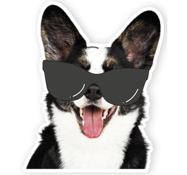 Sunglasses fun dog Laptop sticker - TenStickers