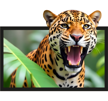Leopard in a frame 3d wall sticker - TenStickers