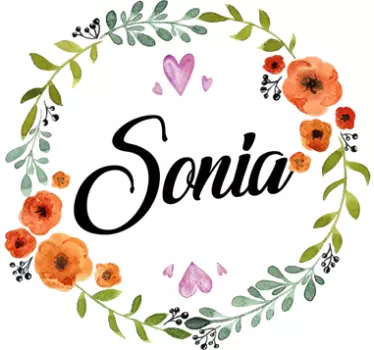 Floral Personalised Name Sticker - TenStickers