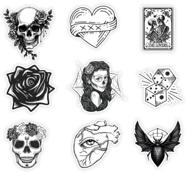 Monochrome sticker collection laptop sticker - TenStickers