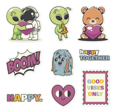 Assorted sticker collection bike sticker - TenStickers