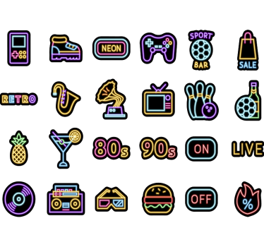 Neon set bike sticker - TenStickers