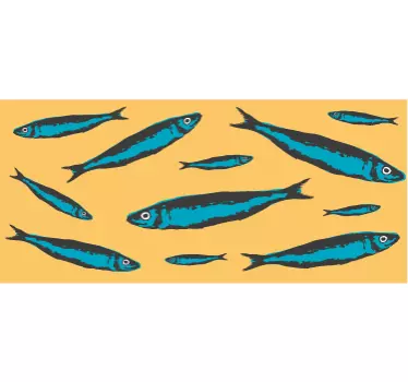 Sardines prints border sticker - TenStickers