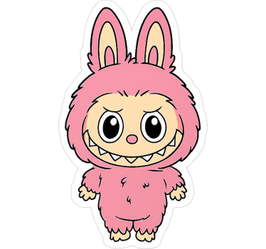 Pink monster doll laptop skin - TenStickers