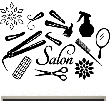 Beauty salon equipment health and beauty sticker - TenStickers