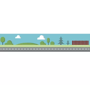 Town road border sticker - TenStickers