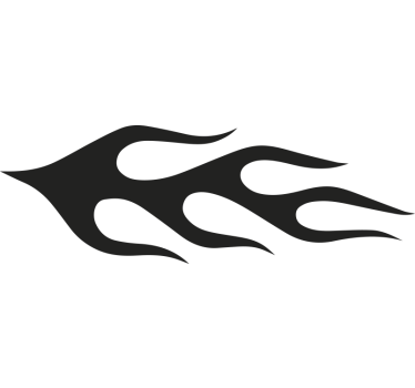 Red flames set bike sticker - TenStickers
