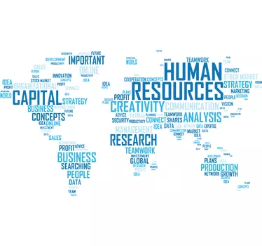 Office boardroom resources world map wall sticker - TenStickers