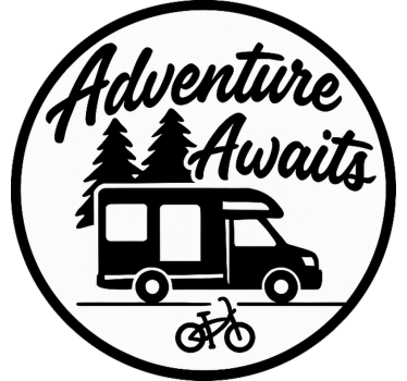 text Adventure awaits! caravan decal - TenStickers