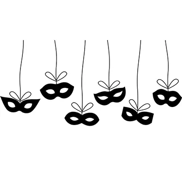Hanging Mask Set shop window sticker - TenStickers