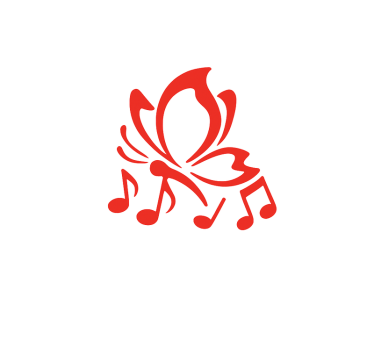 Butterfly music notes bike sticker - TenStickers