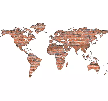 Bricks world map decal - TenStickers