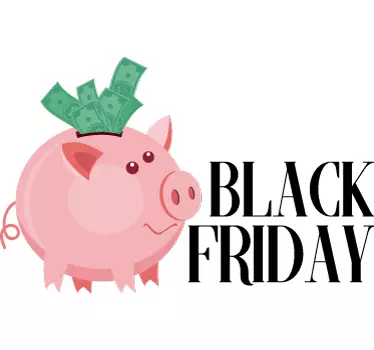 SAVINGS WITH PIGGY BANK sales sticker - TenStickers