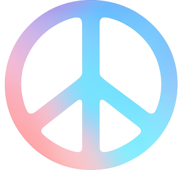 Chrome peace circle  car sticker - TenStickers