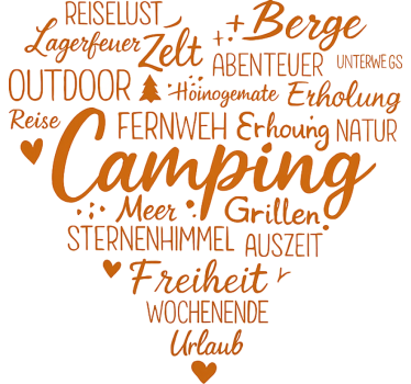 Heart Camping Word Bomb  caravan decal - TenStickers