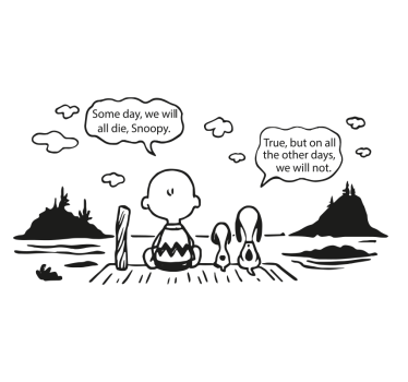 Snoopy and Charlie lake  caravan decal - TenStickers