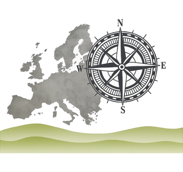 Global landscape and compass caravan decal - TenStickers