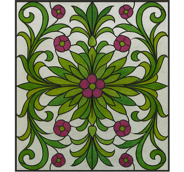 Victorian floral glass window sticker - TenStickers