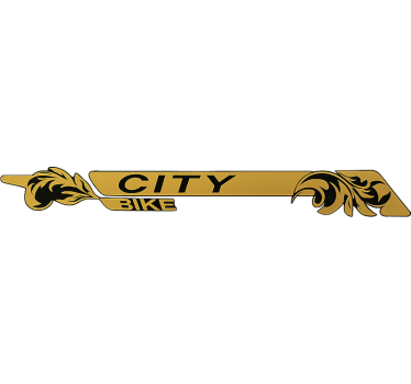 Bike sticker black and gold frame - TenStickers