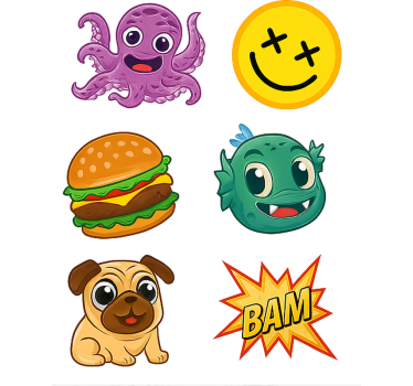 Cartoon characters collection bike sticker - TenStickers