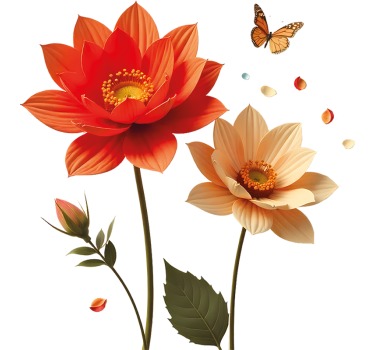 Big flowers 3d wall sticker - TenStickers