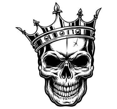 Black and white skull bike sticker - TenStickers