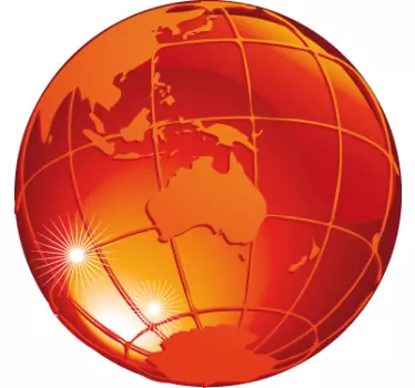 Red Globe Wall Sticker - TenStickers