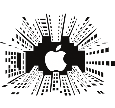 Macbook skyskrapers laptop sticker - TenStickers