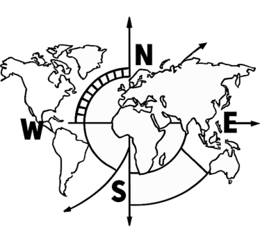 World map compass Touchpad sticker - TenStickers