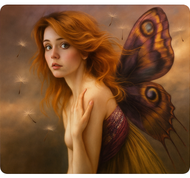 Girl with floating dandelions Touchpad sticker - TenStickers