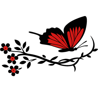 Black red butterfly effect car sticker - TenStickers