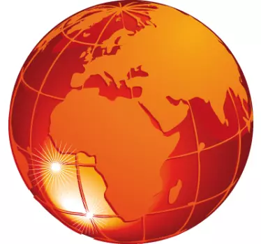 Orange Earth Wall Sticker - TenStickers