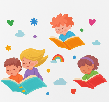 Flying books and kids educational wall sticker - TenStickers