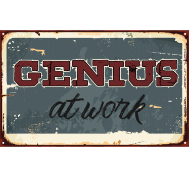 Inscription ‘Genius at work’ laptop sticker - TenStickers