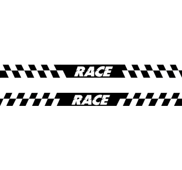 Race Checkered Side Stripe car sticker - TenStickers