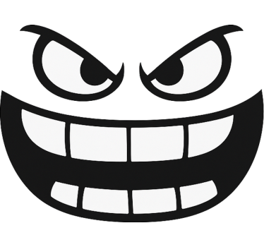 Car sticker monster face for rearview - TenStickers