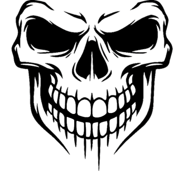 Car sticker grinning skull hood - TenStickers